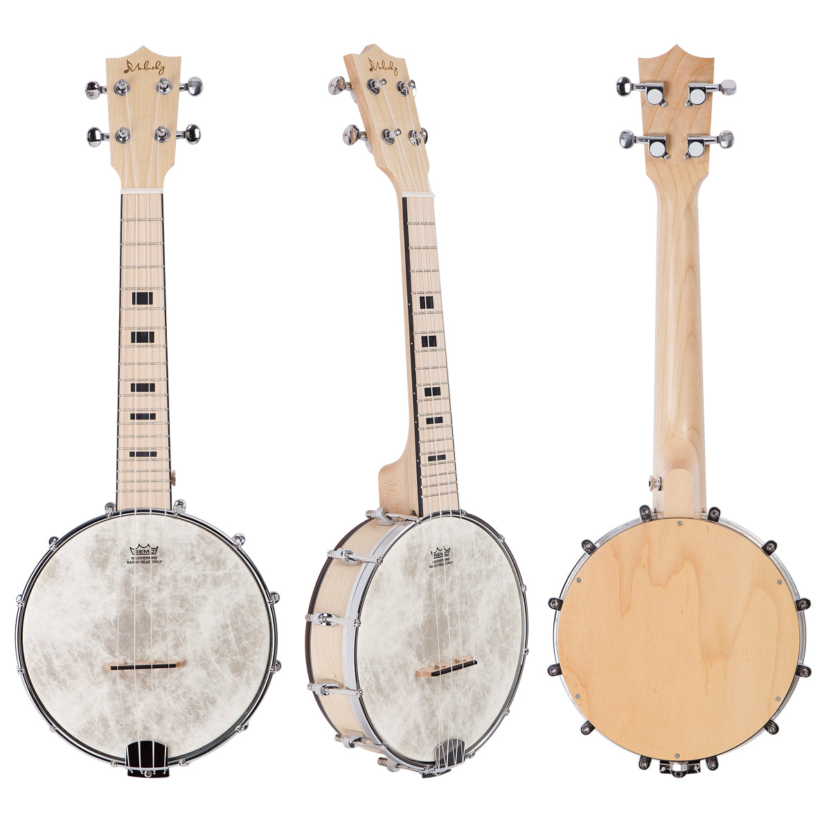 Mulucky Banjolele MBU-807 Ukulélé banjo à 4 cordes de concert Taille 58,4  cm, dos
